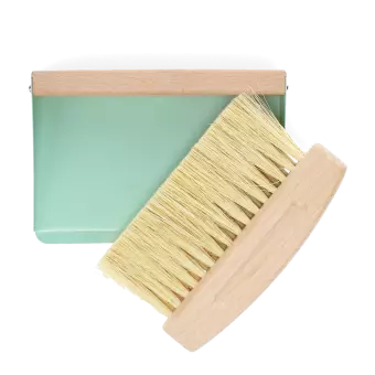 Wooden Table Brush And Pan Set - Pistachio
