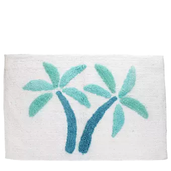 Tufted cotton bath mat - Palm trees