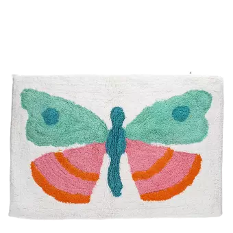Tufted cotton bath mat - Butterfly