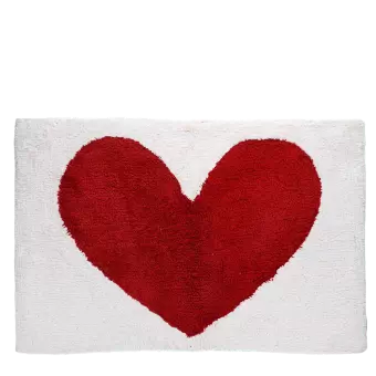 Tufted cotton bath mat - Heart