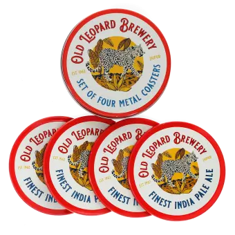 Metal Coasters - Old Leopard Brewery (set Of 4)