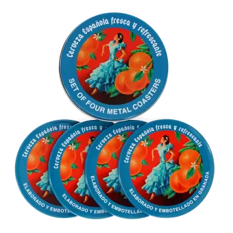 Metal Coasters - Cerveza Española (set Of 4)
