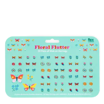 Stick on earrings (30 pairs) - Floral Flutter