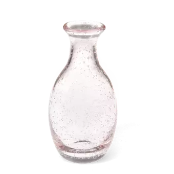 Hand blown bubble glass vase - Rose pink