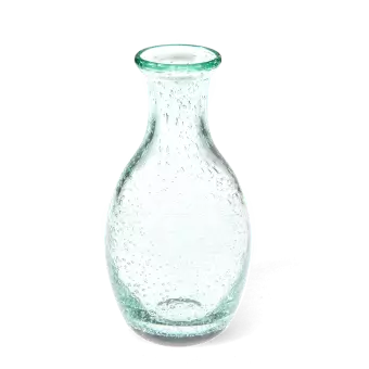 Hand blown bubble glass vase - Green