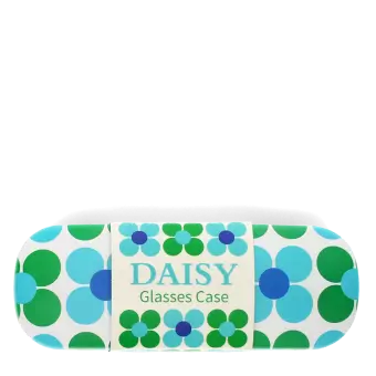 Glasses case & cleaning cloth - Blue and green Daisy