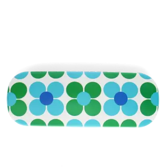 Glasses case & cleaning cloth - Blue and green Daisy