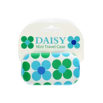 Mini travel case - Blue and green Daisy