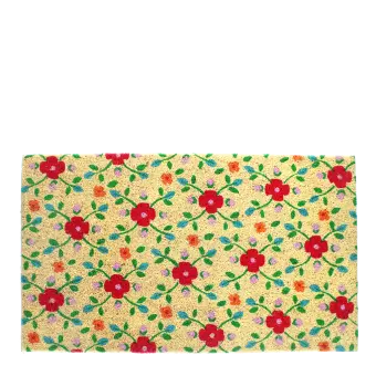 coir doormat floral print