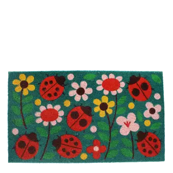 coir doormat ladybird print