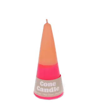 Small two-colour cone candle - Pink-orange