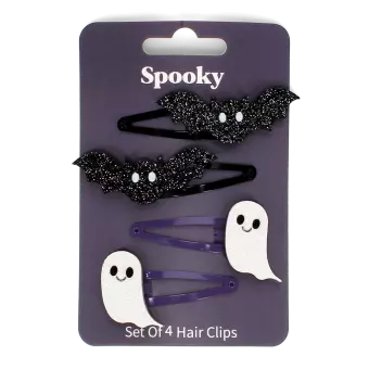 Glitter hair clips - Spooky