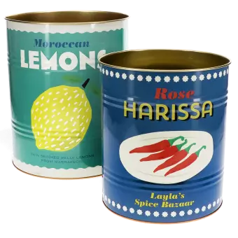 Large storage tins (set of 2) - Lemons and Harissa