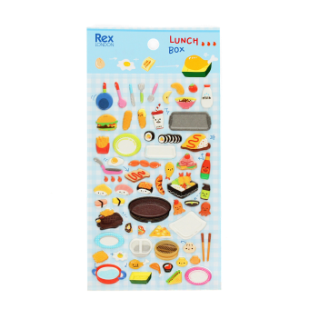3D puffy stickers (single sheet) - Lunch Box