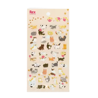 3D puffy stickers (single sheet) - Cats
