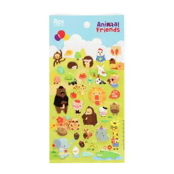 3D puffy stickers (single sheet) - Animal Friends