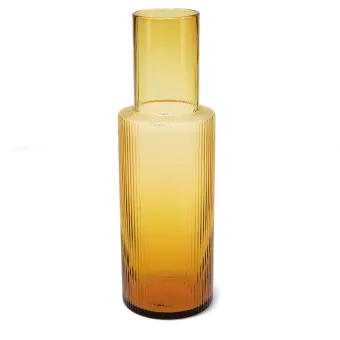 Ribbed glass carafe 850ml - Amber