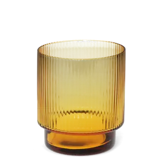 Ribbed glass tumbler 325ml - Amber