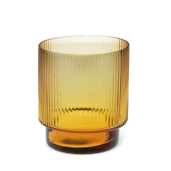 Ribbed glass tumbler 325ml - Amber