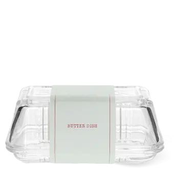 Glass butter dish
