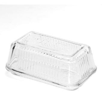 Glass butter dish