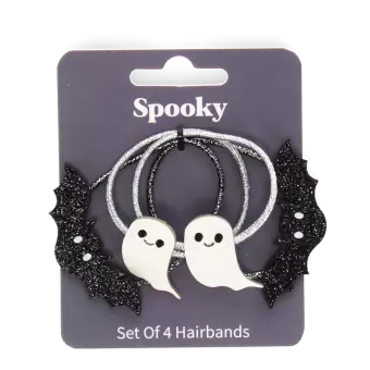 Glitter hair bands (set of 4) - Spooky