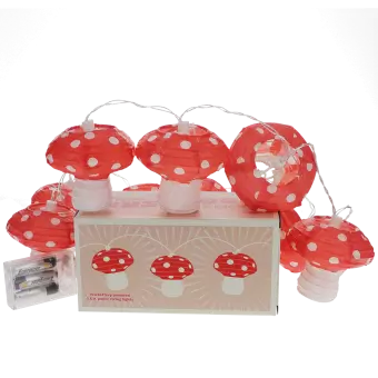 String of 10 LED mushroom lights