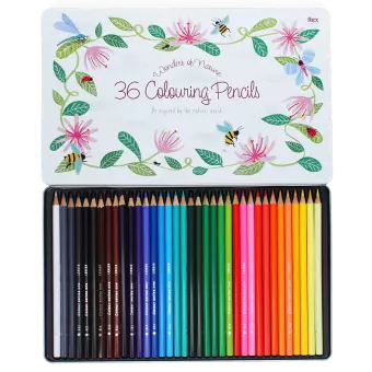 wonder of nature 36 colouring pencils in tin