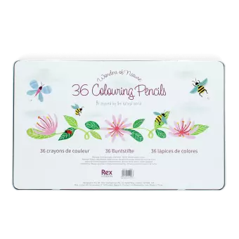 wonder of nature 36 colouring pencils in tin