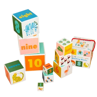Stacking blocks with numbers - Wild Wonders