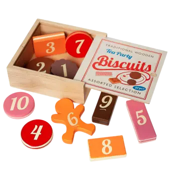 Traditional wooden toy - Biscuits with numbers