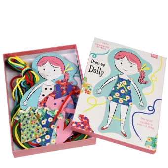 Children's cardboard stitching kit - Dress-up dolly