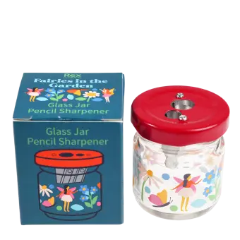 Glass jar pencil sharpener - Fairies in the Garden
