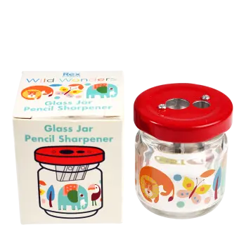 Glass jar pencil sharpener - Wild Wonders