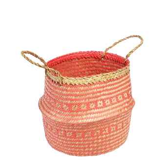 Small seagrass belly basket - Coral