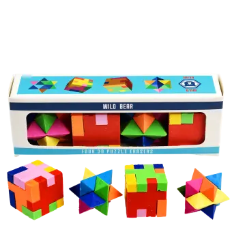 3D puzzle erasers (set of 4) - Wild Bear