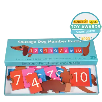 Number floor puzzle (16 pieces) - Sausage Dog 
