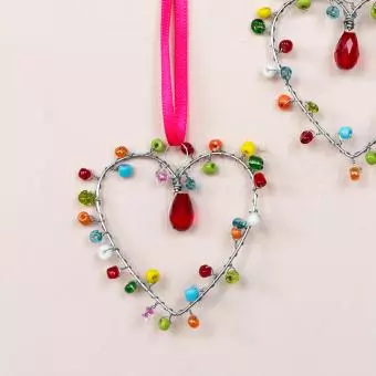 Multi-Beaded Heart Decoration (5 X 5 Cm)