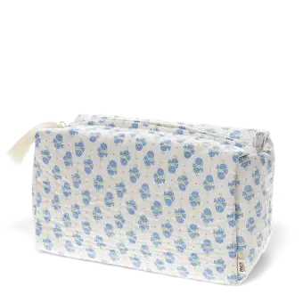 Quilted wash bag - Cornflower