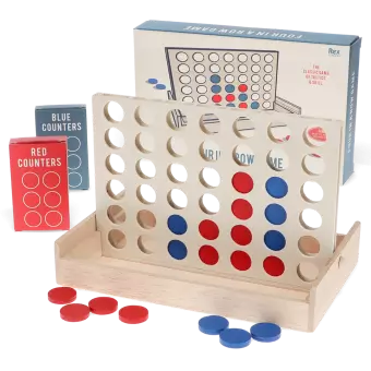 Wooden Four in a Row game set