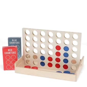 Wooden Four in a Row game set