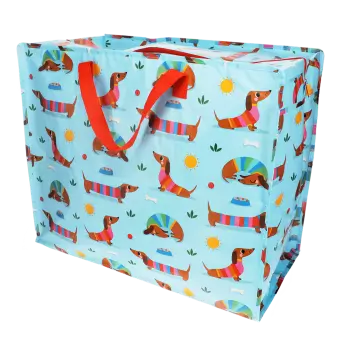 Jumbo storage bag - Sausage Dog (blue)