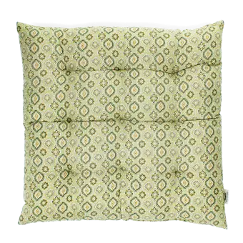 Seat pad cushion (37x37cm) - Green blockprint