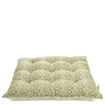 Seat pad cushion (37x37cm) - Green blockprint
