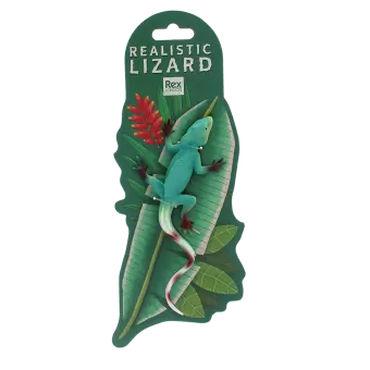 Realistic double crown lizard toy