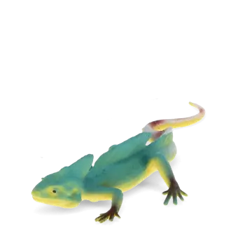 Realistic double crown lizard toy
