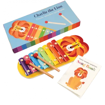 Children's xylophone with song book - Charlie the Lion