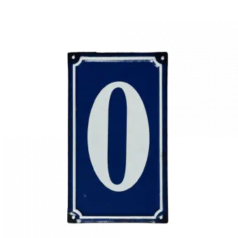 0 French blue metal door sign