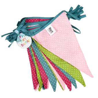 Washable cotton bunting (8 metres) - Spotty