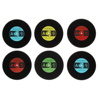 Silicone coasters (set of 6) - Vinyl record 